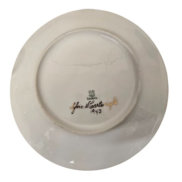 4 Sylvia M Courtwright 1943 Bavarian Floral Decorative Plates Handpainted - Picture 7 of 7